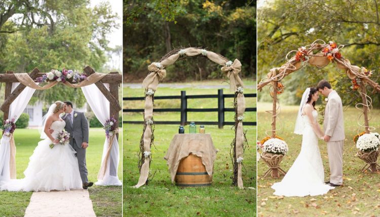 Top 20 Rustic Burlap Wedding Arches Backdrop Ideas Roses Rings