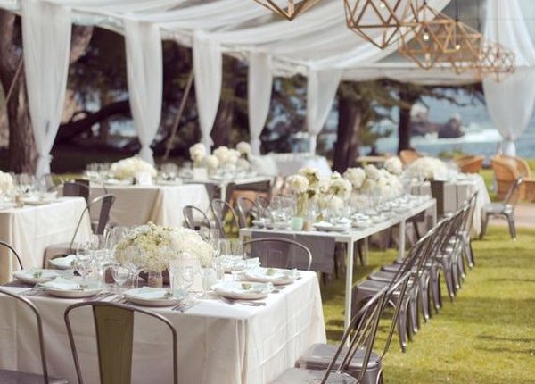 Wedding Reception Tent Had Two Different Table Setups Roses