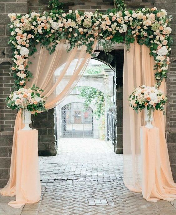 20 Best Floral and Fabric Wedding Arches on Pinterest | Roses & Rings