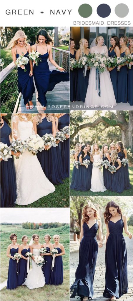 30+ Navy Blue and Greenery Wedding Color Ideas | Roses &Rings