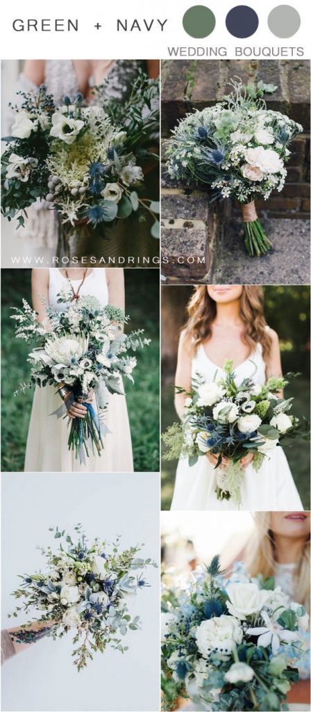 30+ Navy Blue and Greenery Wedding Color Ideas | Roses &Rings