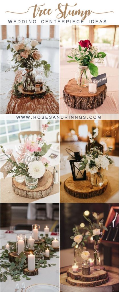 20 Rustic Tree Stump Wedding Centerpieces 2025 | R&R