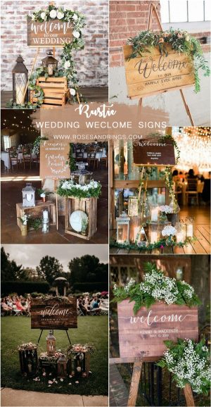 Top 20 Rustic and Wood Wedding Welcome Signs | Roses & Rings