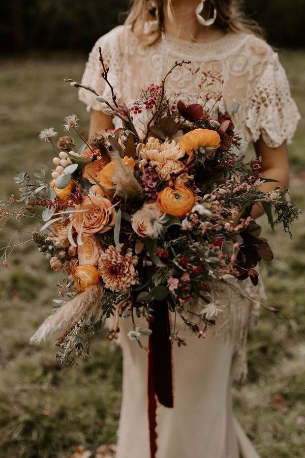 20 Rust Burnt Orange Fall Wedding Bouquets | Roses & Rings