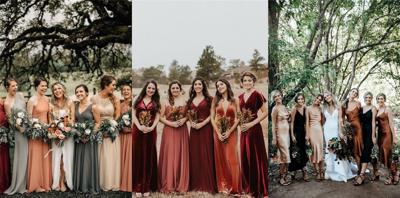 mismatched floral bridesmaid dresses