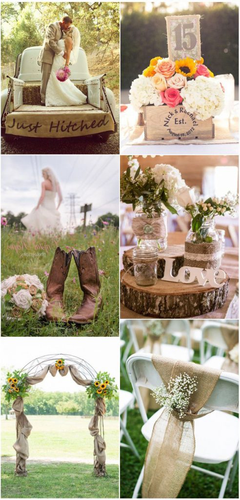 100 Rustic Country Wedding Ideas For 2024 Roses Rings   Chic Rustic Burlap And Lace Country Wedding Decoration Ideas 492x1024 