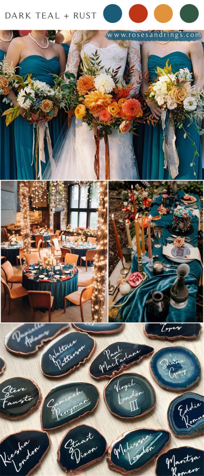 Dark Teal And Rust Fall Wedding Color Ideas For 2024 6934