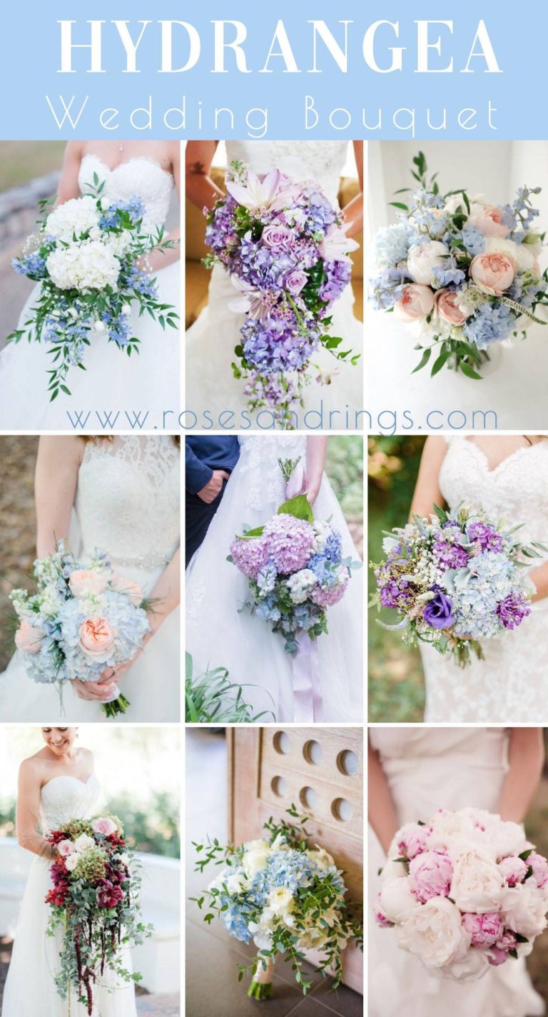 16 Best Hydrangea Wedding Bouquets 2024 Roses Rings   Hydrangea Wedding Flower Bouquets 768x1425 