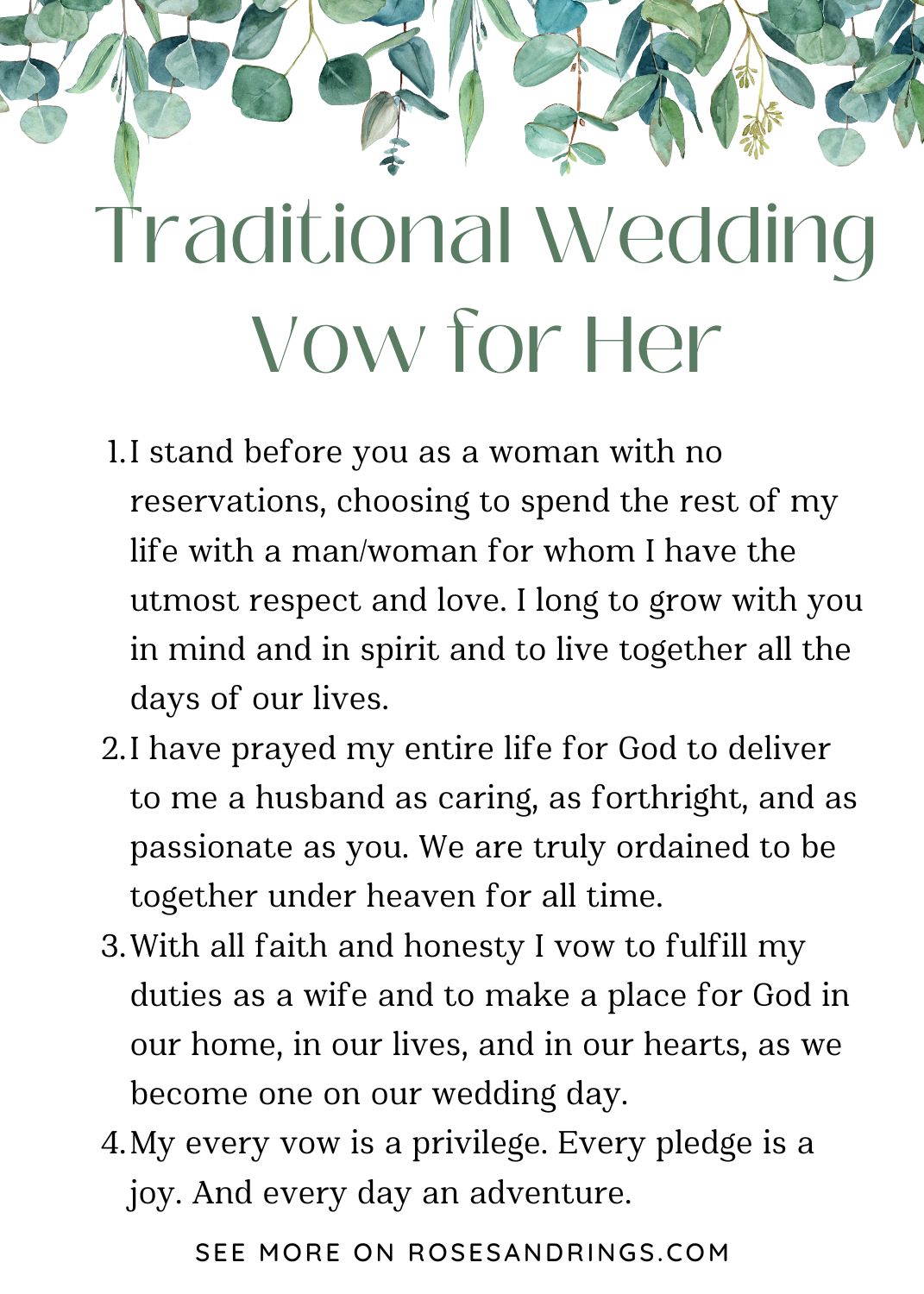 Traditional Wedding Vow for Her